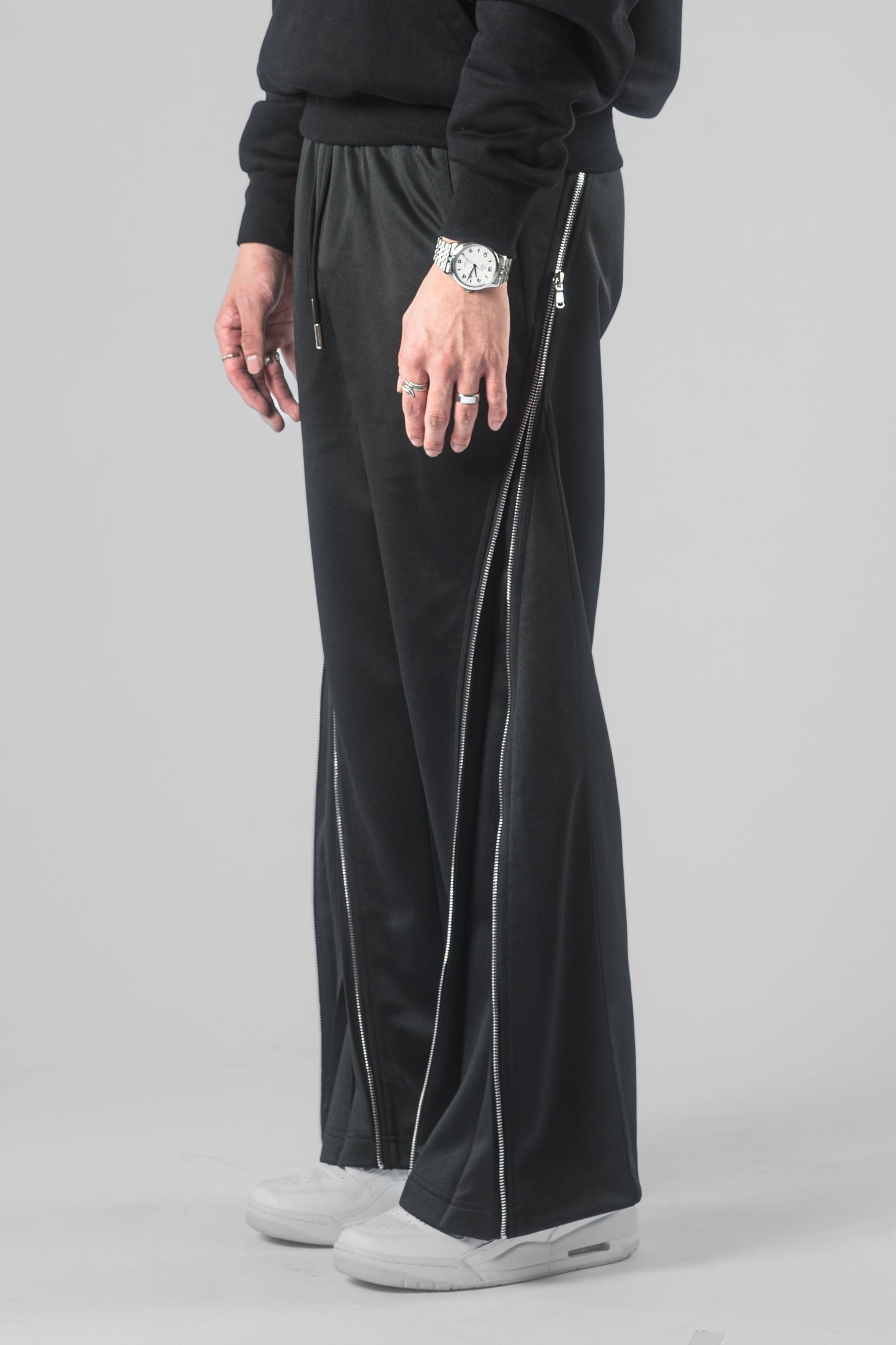 HYBRID ZIP FLARE TROUSERS