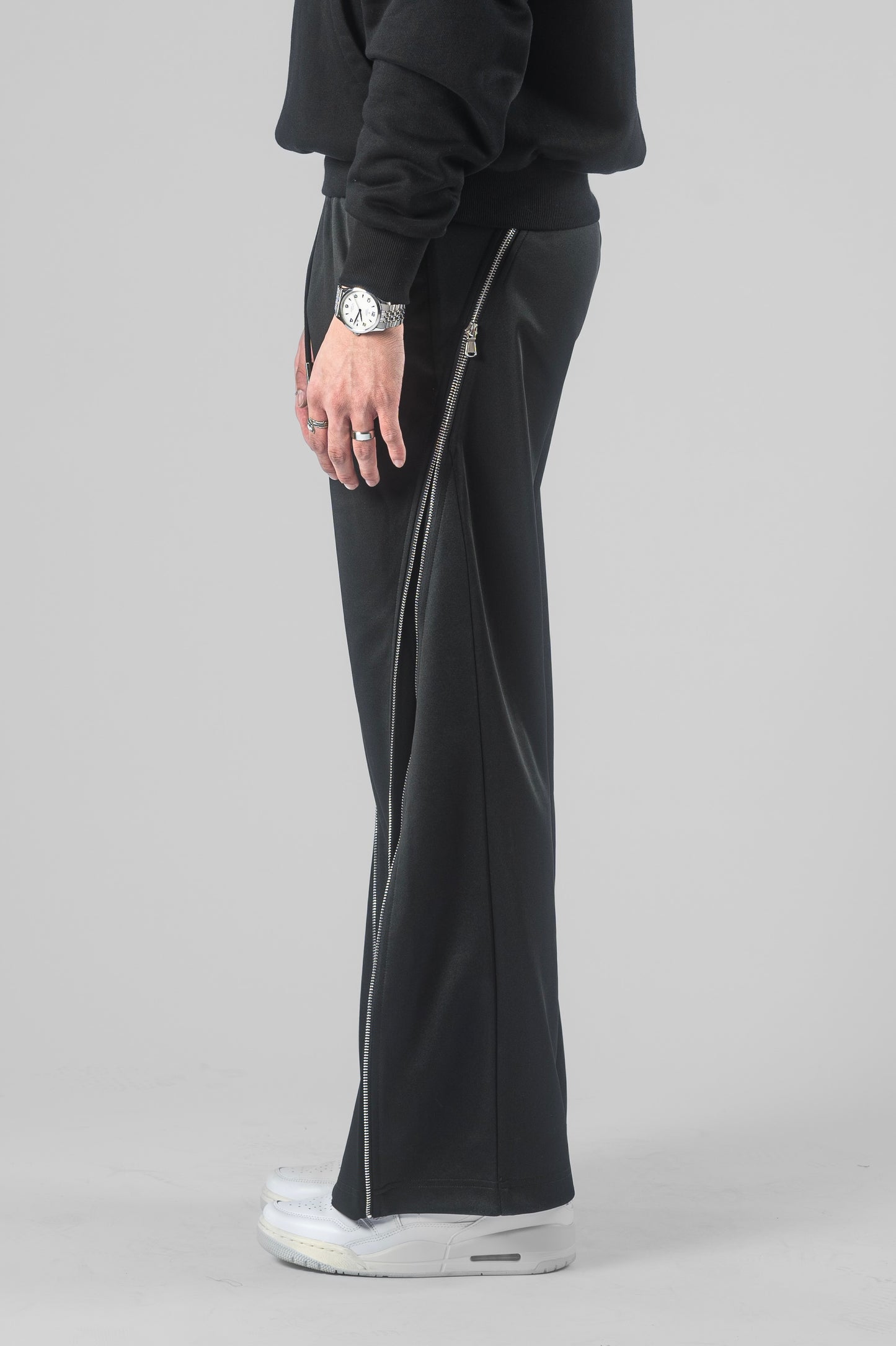 HYBRID ZIP FLARE TROUSERS