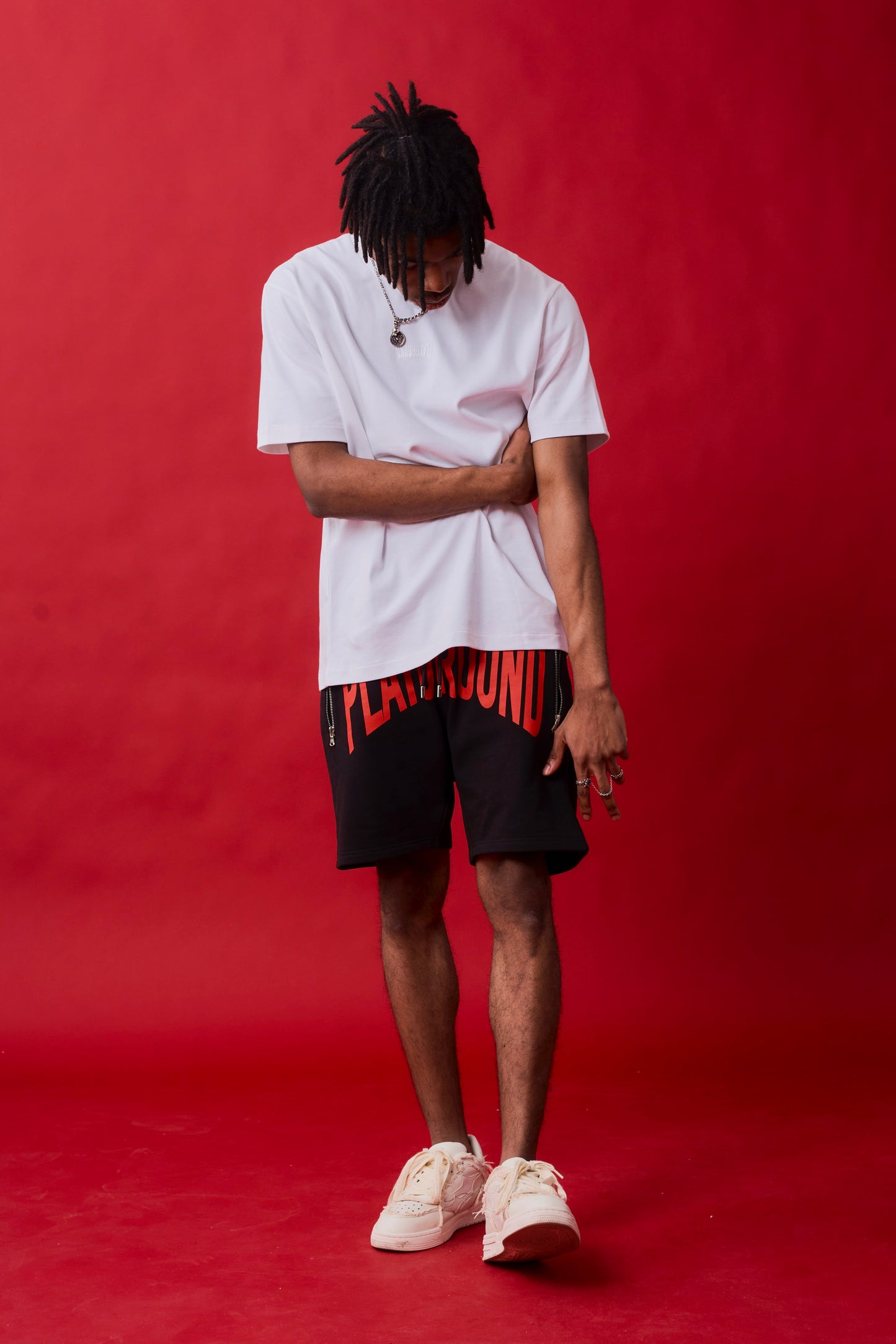 RED LOGO SHORTS