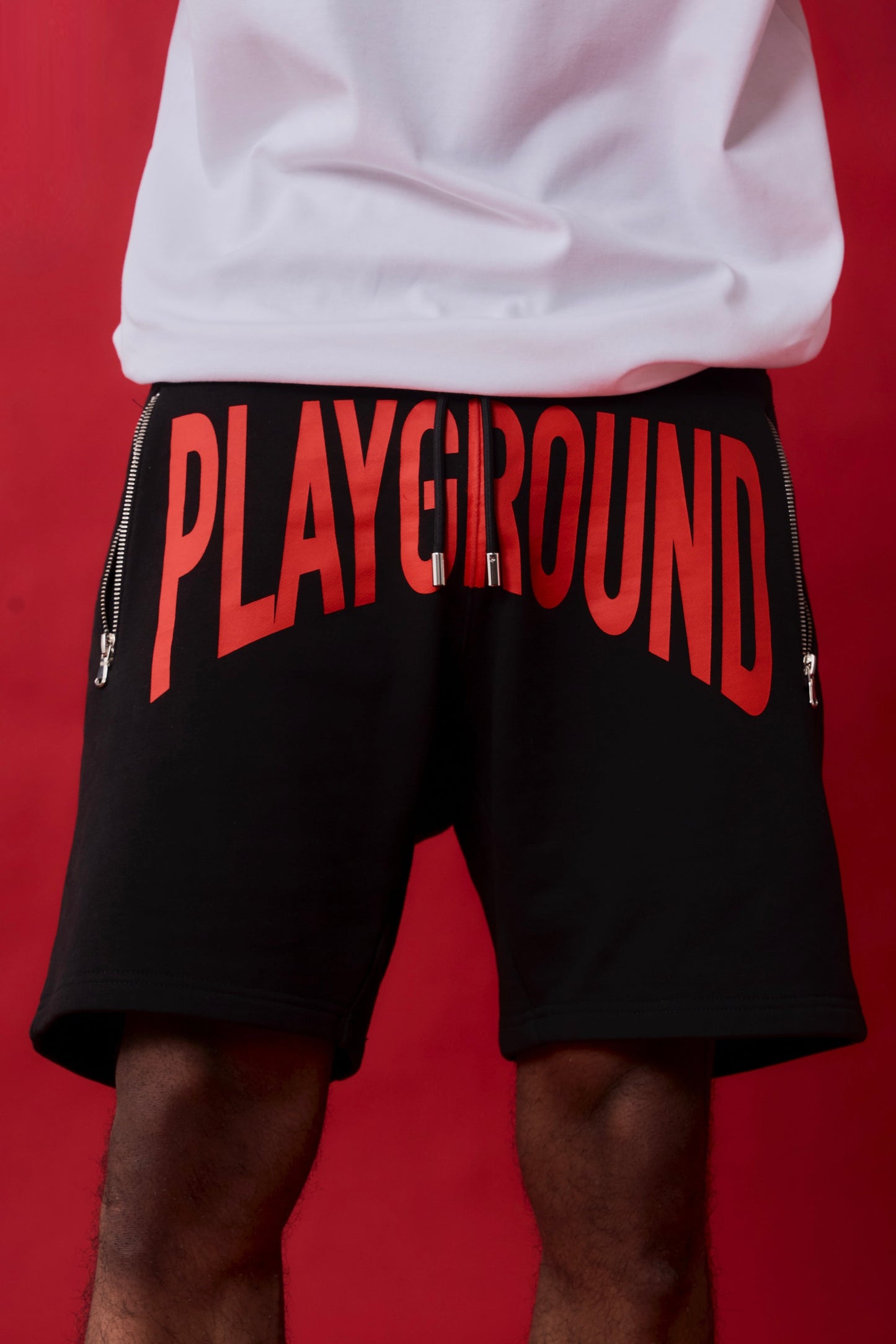 RED LOGO SHORTS